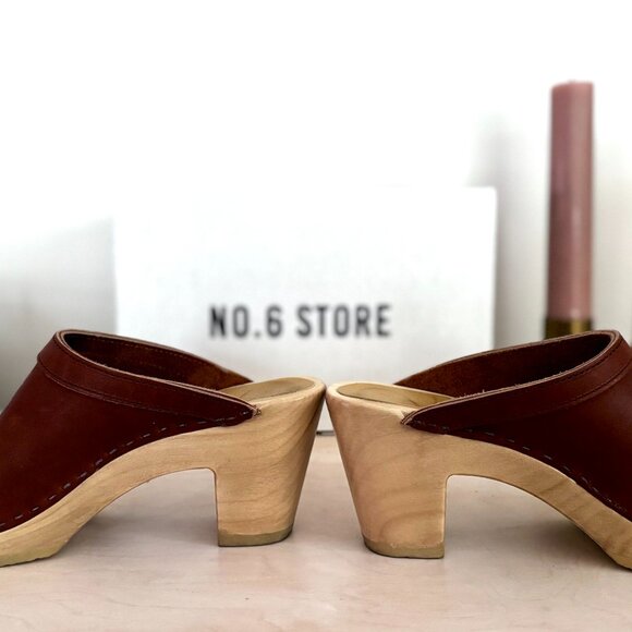 No.6 Old School Clog High Heel Bourbon 39 - Picture 4 of 10